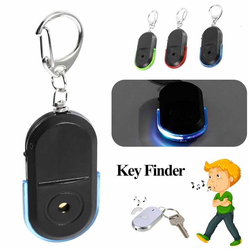 Buscador de llave perdida inteligente, silbato de llavero con localizador, Control de sonido, linterna LED portátil, buscador de llave de automóvil