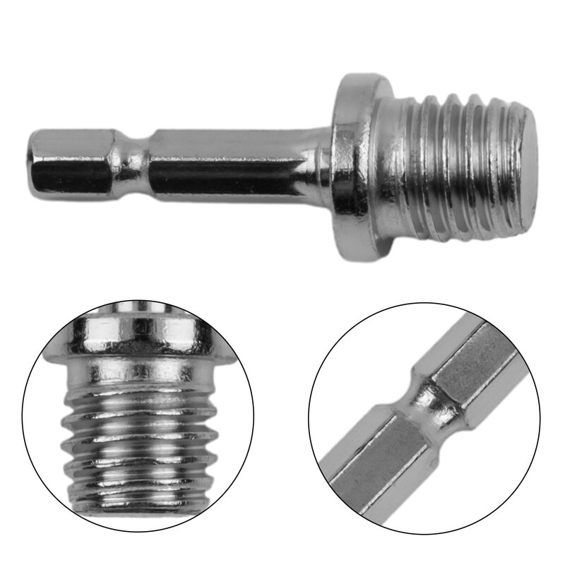 Hex Shank Drill Adapter M14 Screw Thread Angle Mill Electric Drill Angle Grinder Connecting Rod Conversion Bar Chuck Connector
