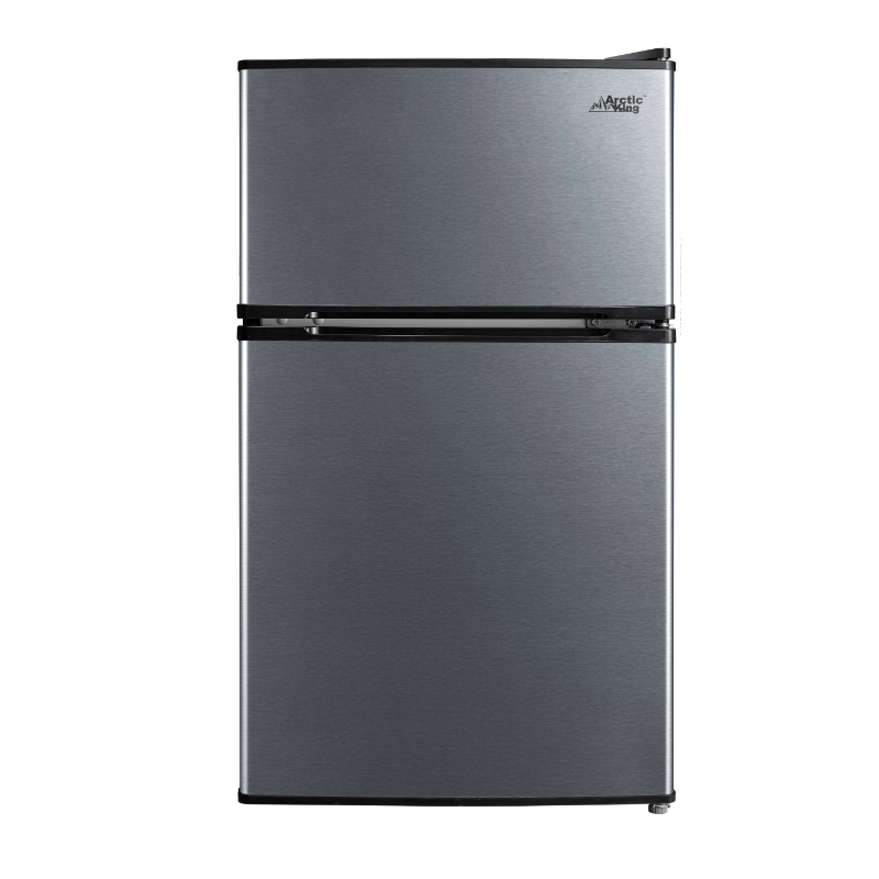 ตู้เย็นขนาดเล็กสองประตูพร้อมช่องแช่แข็งขนาด3.2ลบ.ม. สแตนเลสสตีลอีดาวตู้เย็นขนาดเล็กตู้เย็น