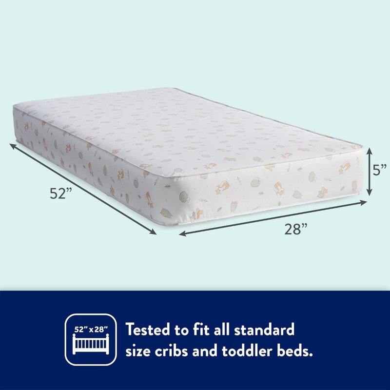 Children's mattress, high-quality low allergenic waterproof baby mattress, 80 steel coil, 52 "x28" - pink, baby mattress