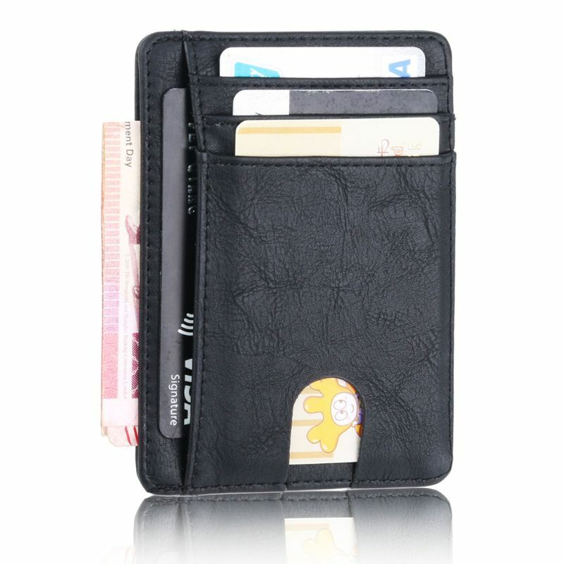 Минималистичные кошельки для мужчин и женщин RFID Кожаный кошелек с передним карманом и держателем для карт