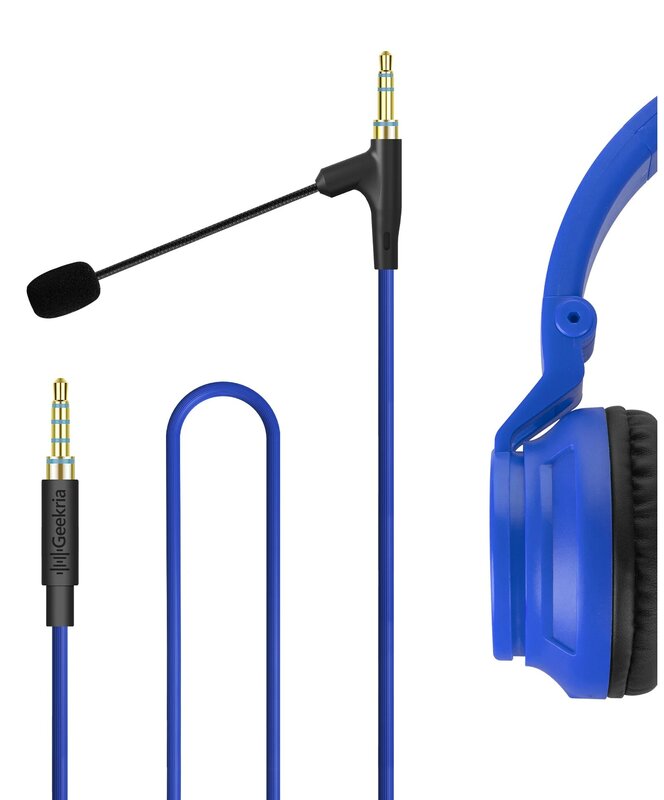 Geekria Boom Mic Headphones Cable for Online Class, Compatible with Riwbox FB-7S, CB-7S, EKids Spiderman, Batman Kids Headsets