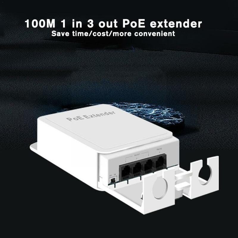 HORACO ripetitore POE impermeabile a 4 porte 100/1000Mbps rete esterna POE Extender IP55 VLAN 44-57V 30W per telecamera POE Wierles B1S0