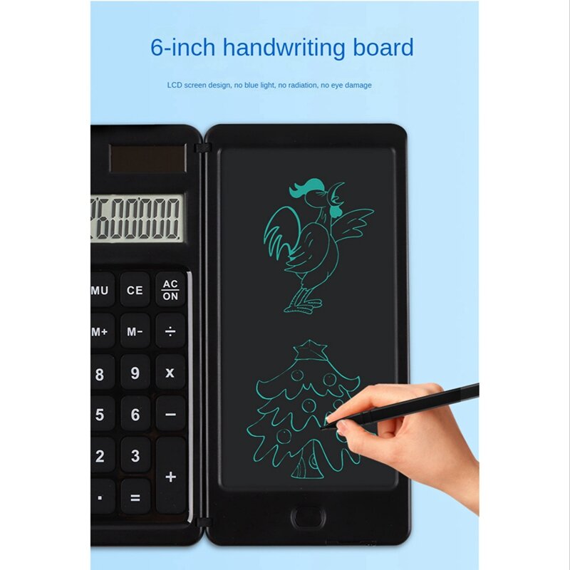 6.5 Inch Mini Zonne-Rekenmachine Schrijven Tablet Lcd Schrijfblok Met Stylus Draagbare Rekenmachines
