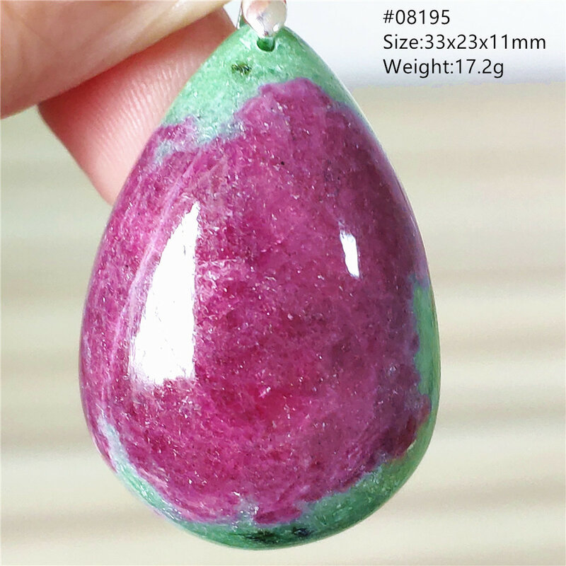 Natural Red Ruby Zoisite Pendant Oval Women Men Beads Ruby Zoisite Size Watermelon Red Green Ruby Necklace Jewelry AAAAA