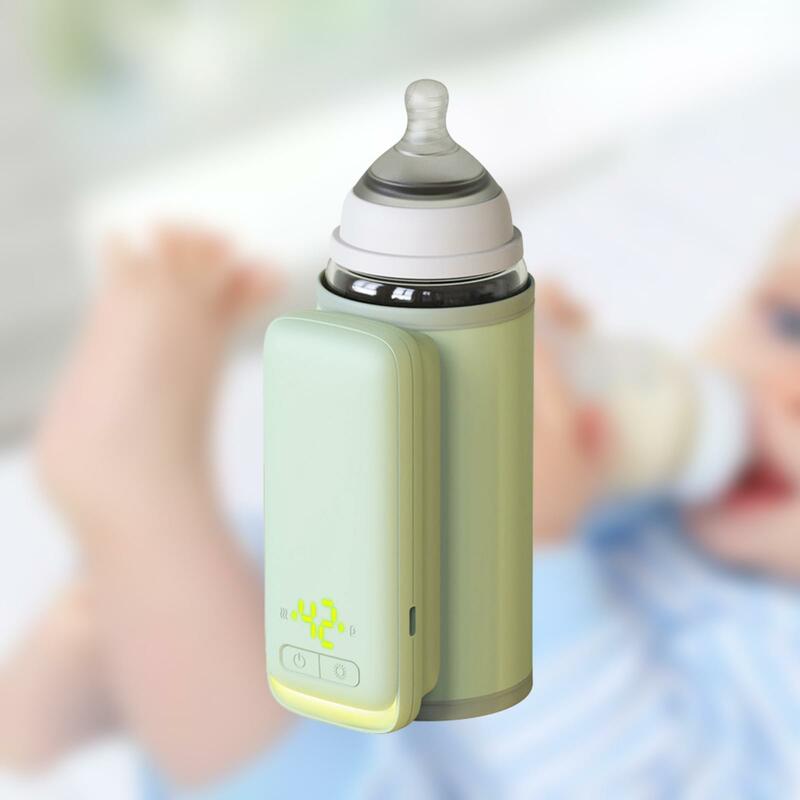 Portable Bottle Warmer Heating Sleeve USB Charging 18W Compact 6 Levels Adjust for Night Feeding Picnics Daily Use Nursing Car