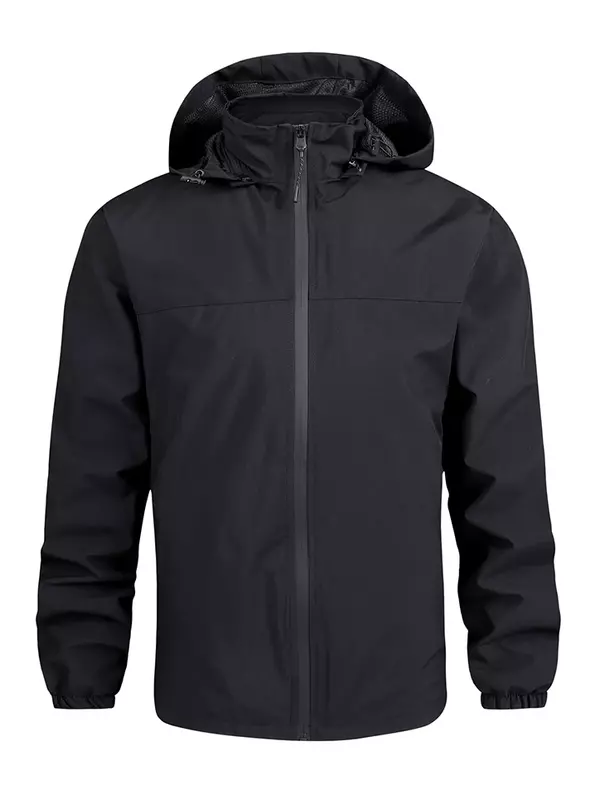 남성용 초박형 통기성 재킷, 야외 방풍, 방수, 분리형 모자 디자인, 심플한 바람막이, 2024 신상