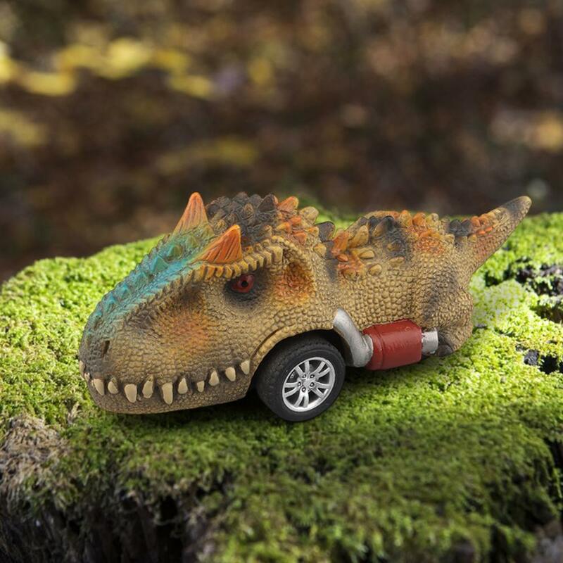 Odporny na zderzenia dinozaur bez akumulator samochodowy dinozaur samochód z napędem Pull Back zabawka Mini pojazd T-rex prezent na przyjęcia kosze dinozaur zabawki