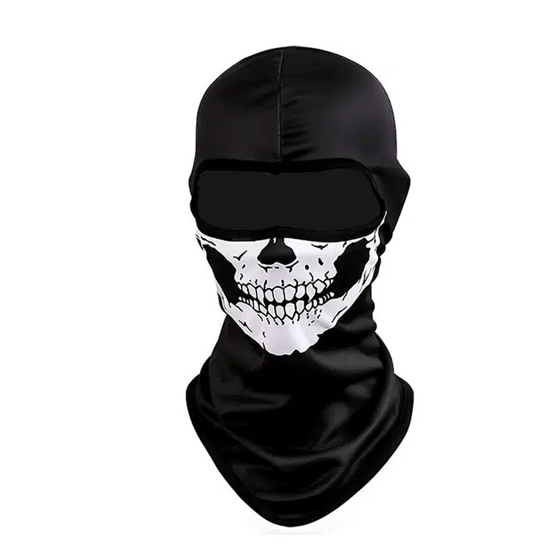 Балаклава с принтом черепа на Хэллоуин, костюм для косплея, маска на все лицо призрака для езды на велосипеде, мужская шапка для езды на мотоцикле, лыжные кепки