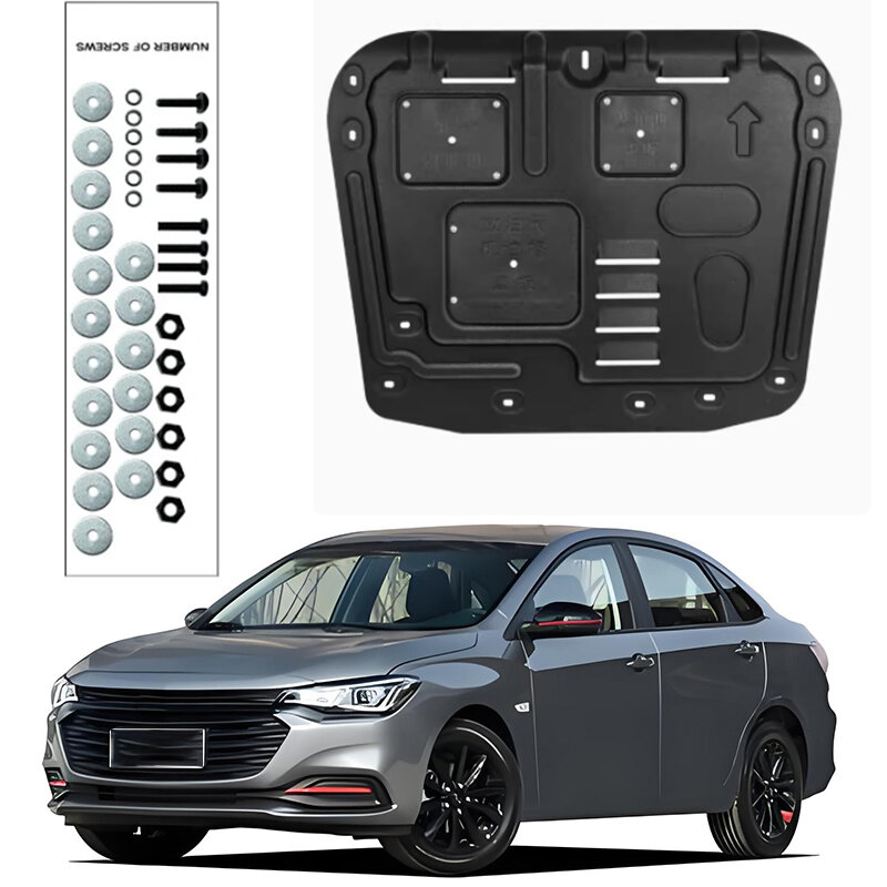 Guardabarros de guardabarros de coche negro para Chevrolet MONZA 2019- 1.3L 1.5L, tablero protector de motor, protector contra salpicaduras, cubierta de placa, guardabarros
