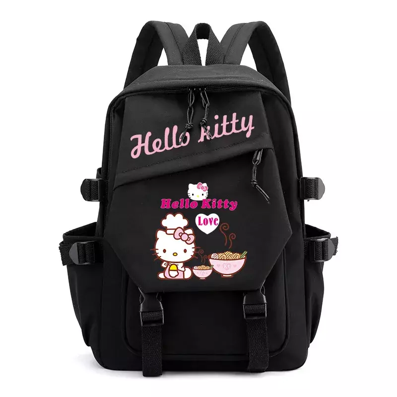Sanrio Hellokitty tas sekolah kapasitas besar, tas punggung komputer motif kartun lucu ringan dan kapasitas besar untuk pelajar baru