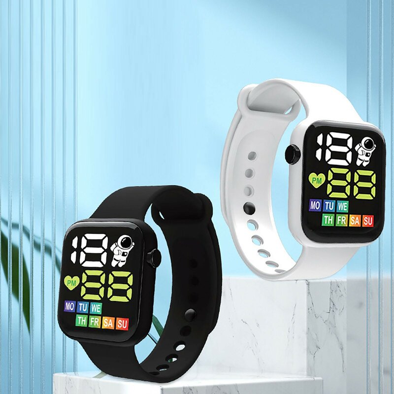 Reloj deportivo impermeable para niños, pulsera Digital LED con correa de silicona para exteriores, relojes electrónicos para estudiantes