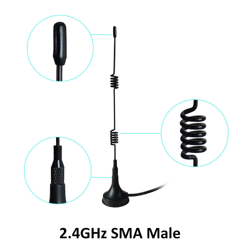 Griwi 5/10pcs 2.4g antena 5dbi sma macho wlan wifi 2.4ghz antena pbx iot módulo roteador receptor de sinal antena alto ganho