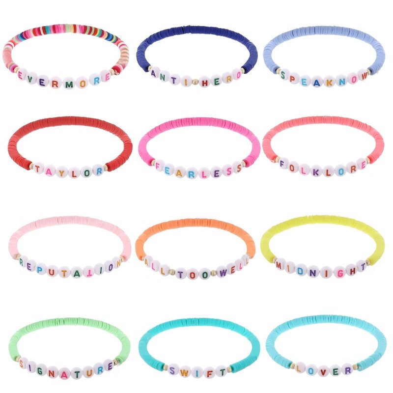 Cadeau d'amant pour femmes Bracelets de musique Cadeau de bijoux pour les fans Bracelets de perles extensibles