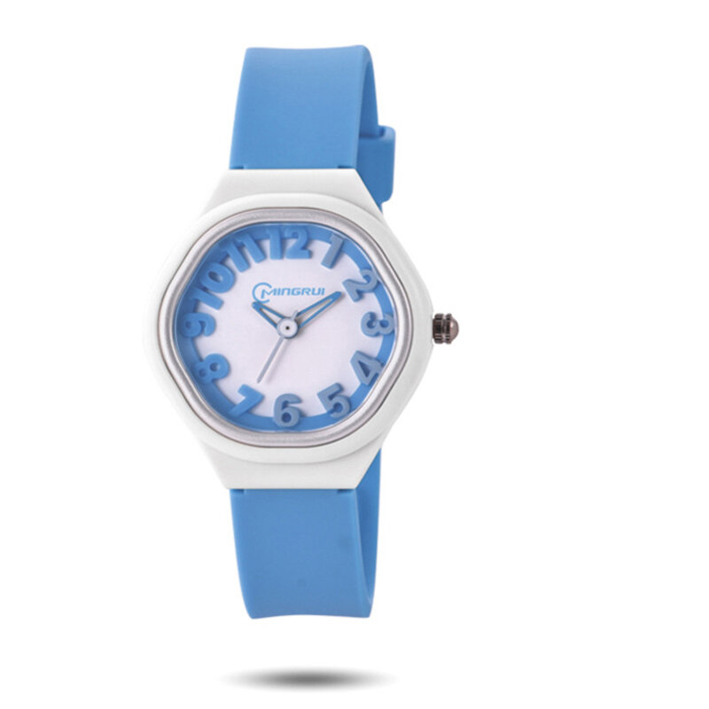 Utthai C14 jam tangan kuarsa Digital anak perempuan, jam tangan sederhana tahan air ujian pelajar sunyi modis