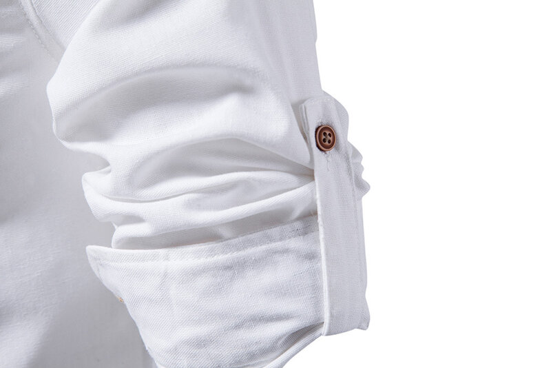 Camisas blancas De manga larga para Hombre, camisas De alta calidad, 100% algodón, Color sólido, gran tamaño, lujo, Otoño, nuevo