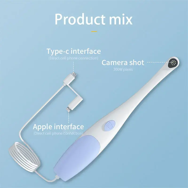 HD 안드로이드 애플 비주얼 미러 검사 카메라, 치과 의사 관찰용, 방수 피부 건강 감지 카메라, 2 인 1