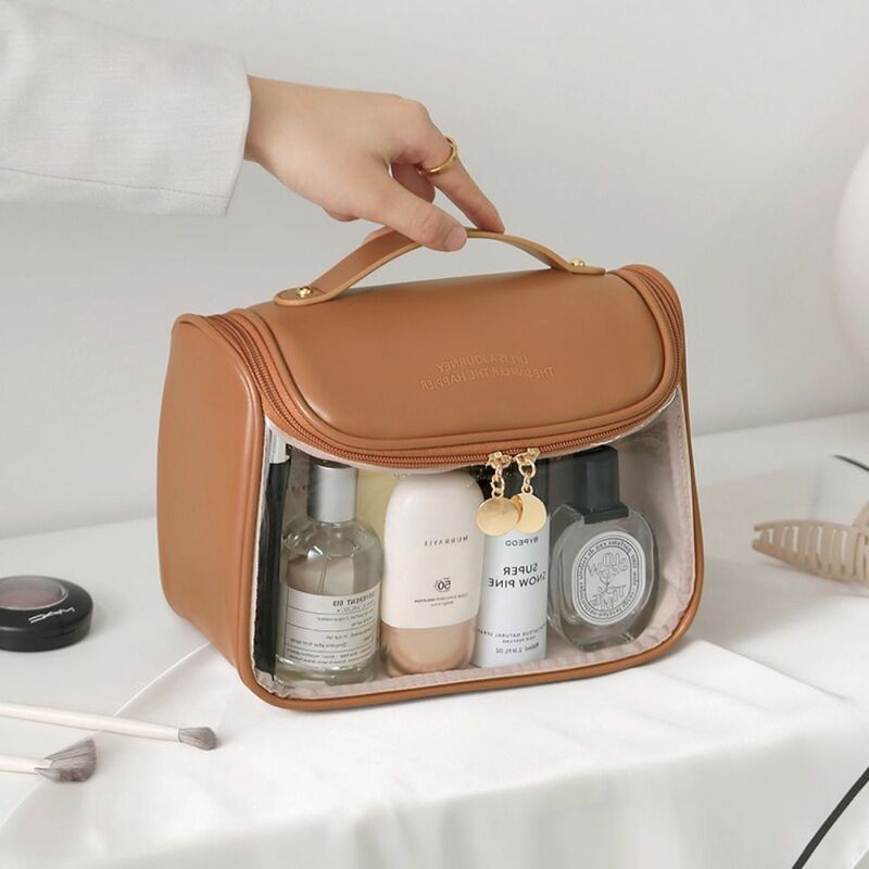 Large Capacity Cosmetic Case Travel Organizer Toiletry Bag Waterproof Storage Bag Transparent Makeup Bag Hanging Cosmetic Bags