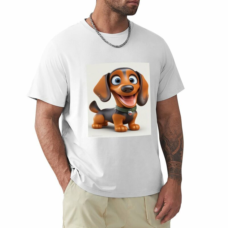 Camiseta de Dachshund de juguete sonriente para hombres, tops personalizados de talla grande, camisetas negras Lisas para fanáticos del deporte