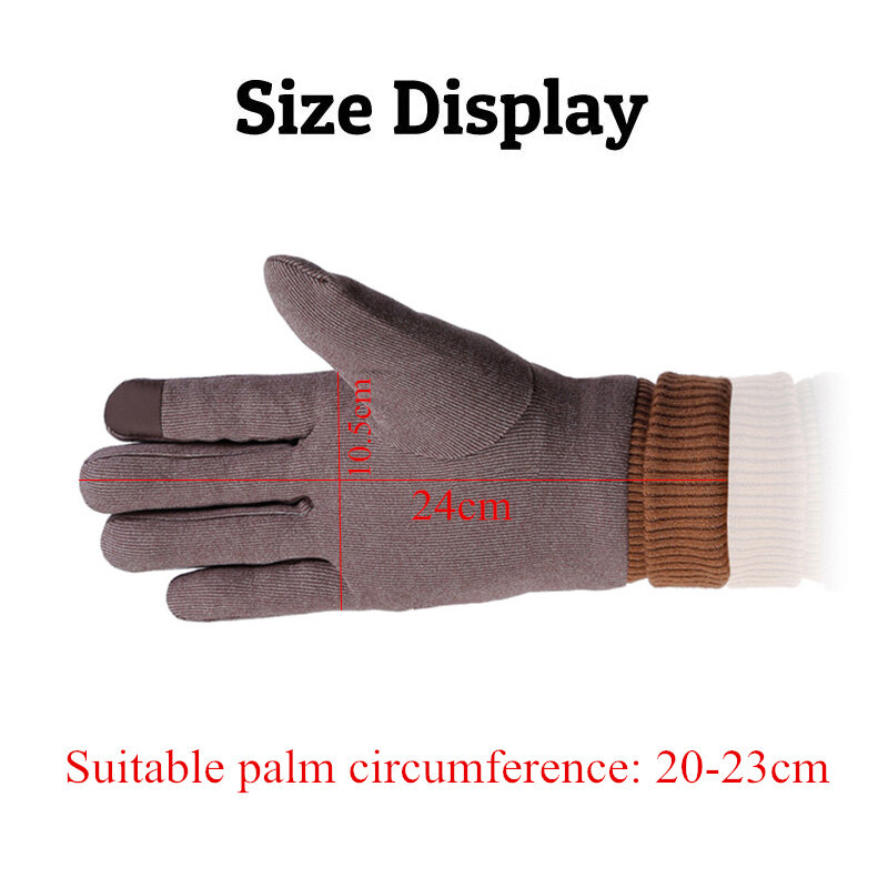 Zimowe męskie ciepłe rękawiczki tkaniny aksamitne wiatroszczelne zagęszczony ekran dotykowy na zewnątrz do jazdy, jeździeckie męskie rękawiczki motocyklowe