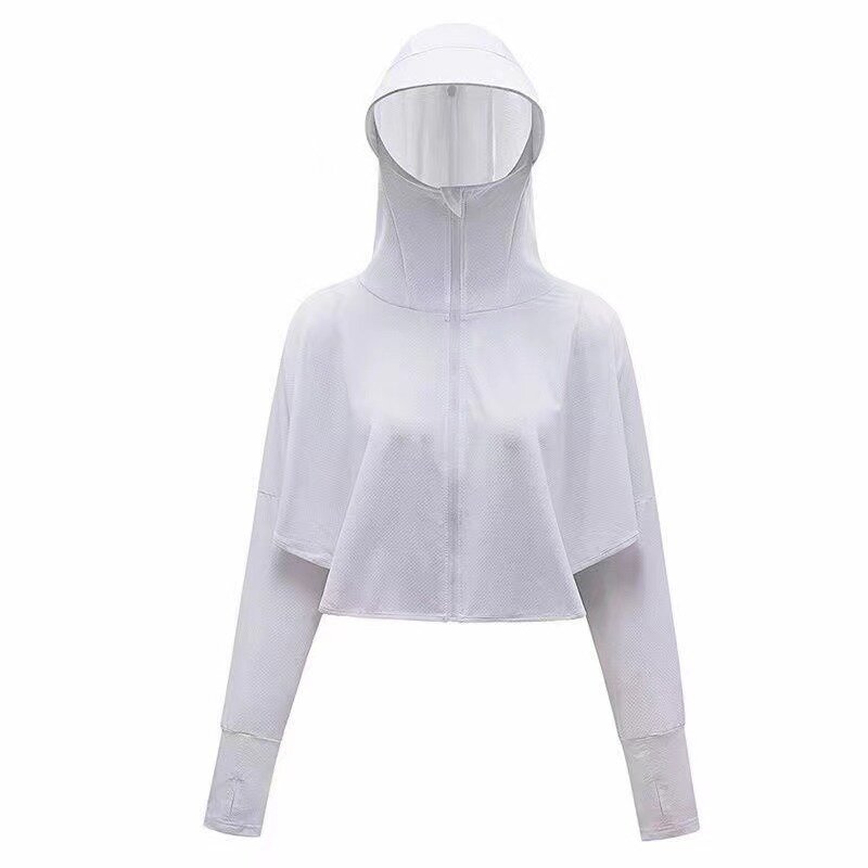 Protetor solar gelo de seda roupas femininas nova verão seção fina uv-resistente respirável protetor solar roupas de manga comprida jaqueta