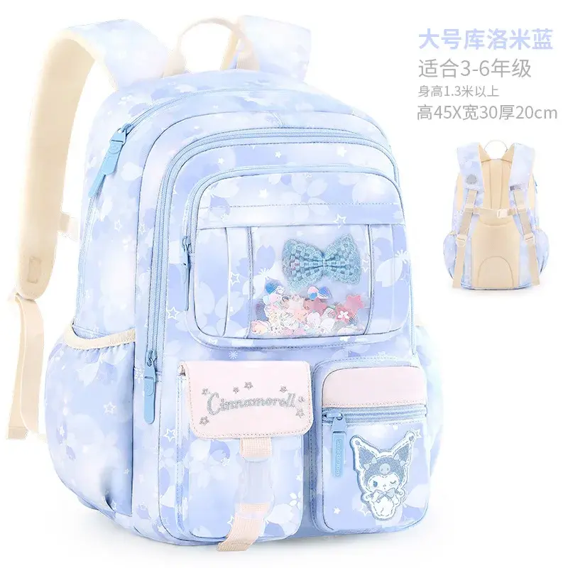 Sanrio-mochila escolar Clow M para estudiantes, mochila de dibujos animados de gran capacidad, protección de la columna vertebral, niños