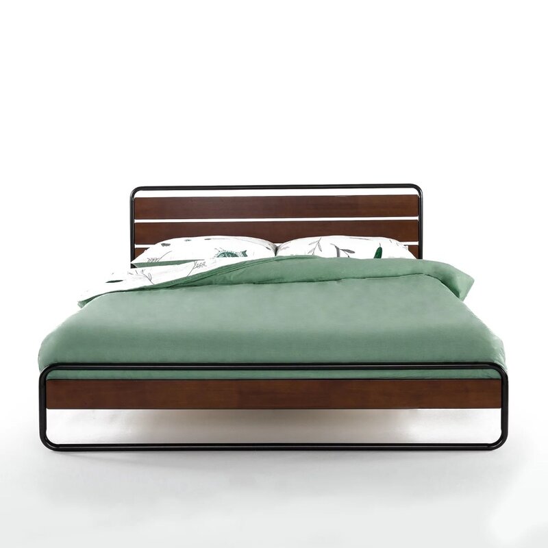 Therese-Cadre de lit à plateforme métallique, cadre de lit entièrement robuste, 32 po