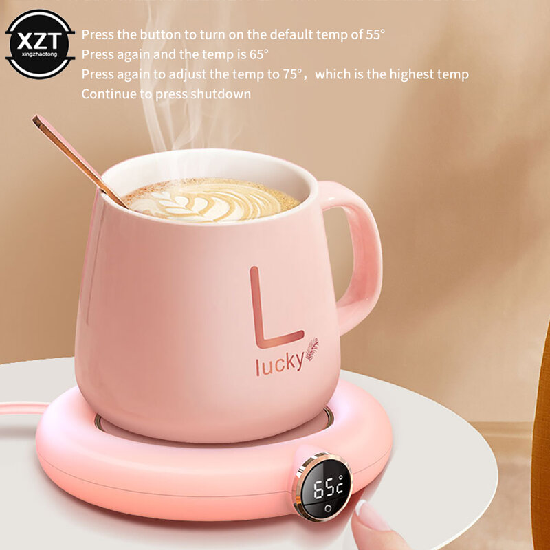 USB filiżanka kawy ciepły poduszka elektryczna DC 5V stała temperatura Coaster 3 biegów cyfrowy wyświetlacz regulacja grzałka rozrządu dla herbata mleczna