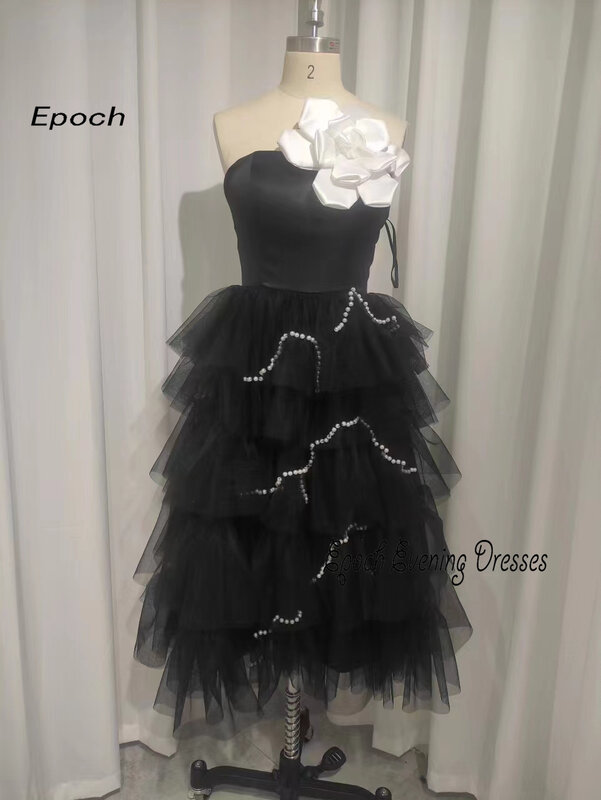 Epoch-vestido de noche para mujer, traje elegante de quinceañera, Perla sin tirantes, 3D, flores, regreso a casa, 15