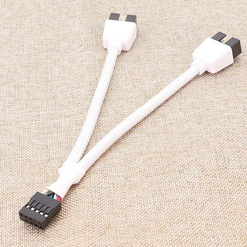 12cm Motherboard 9pin Extension Cable Adapter USB Header Splitter Female 1 To 2 Male Desktop 9-Pin USB2.0 HUB Connector 1pc