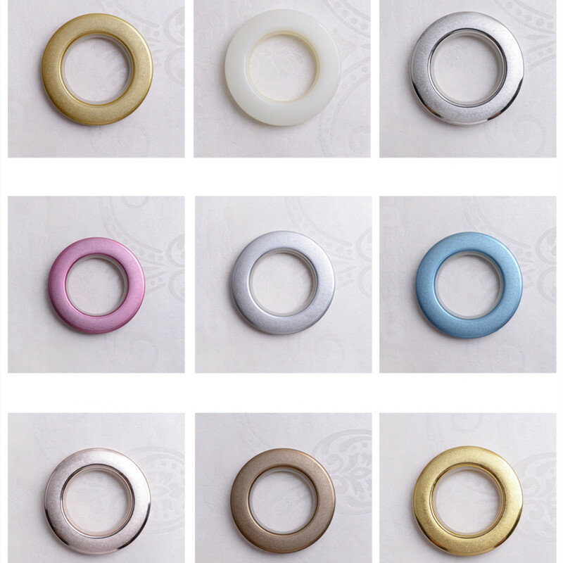 20/40/75PCS/ LOT High Quality Home Decoration Curtain Accessories Nine Colors Plastic Rings Eyelets for Curtains Grommet Top