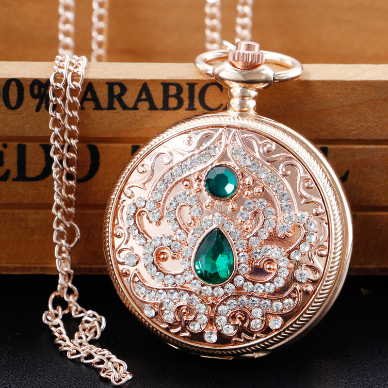 Hot selling Women's Necklace Quartz Pocket Watches Exquisite Vintage Elegant Jewelry With Chain Pendant Birthday Gifts