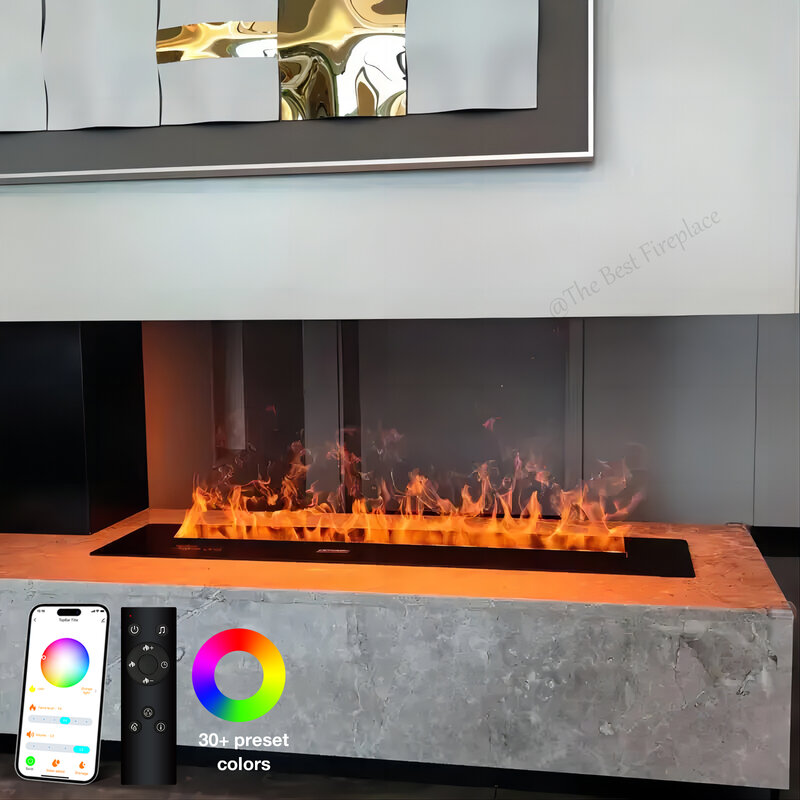 Indoor Space 3d realistico Real Flame Log costruito In atomizzazione vapore riscaldamento a infrarossi vapore acqueo camino elettrico con telecomando