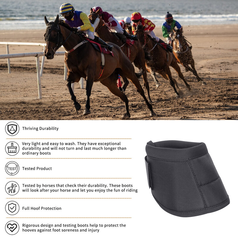 2 Stück Pferde glocken stiefel Pferde füße schützen hervorragenden Schutz Haltbarkeit & Komfort Reit ausrüstung