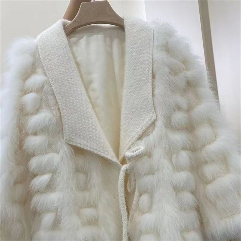 女性のためのイミテーションキツネの毛皮のコート,冬の毛皮のコート,綿,トレンディ,雰囲気,さまざまな色