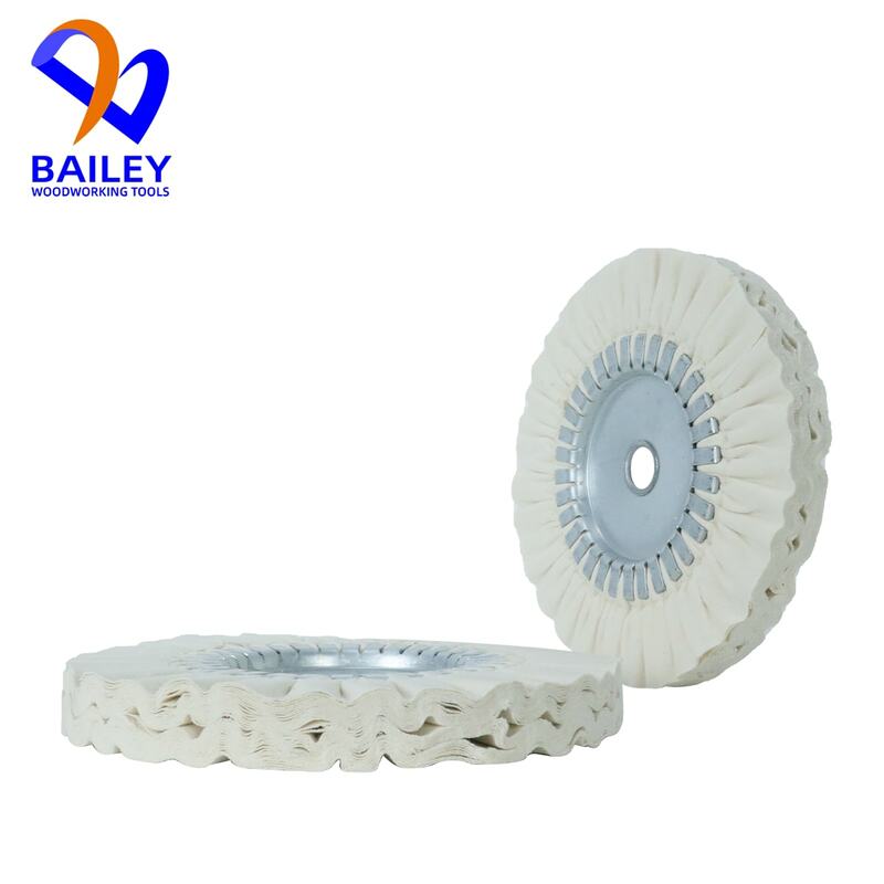 BAILEY 5PCS 200x19x20mm Cotton Buffing Wheel Polishing Wheel With Iron Circle for Cehisa Automatic Edge Banding Machine