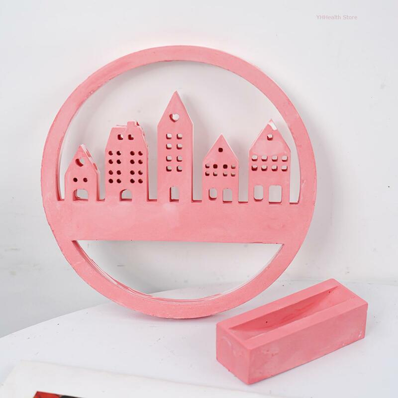 Cetakan ornamen rumah cetakan silikon 3D alat cetak DIY buatan tangan lem tetes gipsum seri Rumah liontin Resin cetakan Kerajinan Hadiah