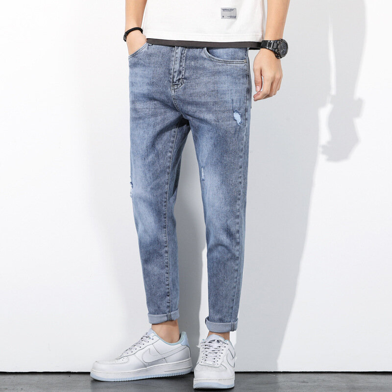 Fashion Casual Cotton Colos męskie spodnie jeansowe Slim Fit Panst wysokiej jakości dżinsy dla mężczyzn z dziurami