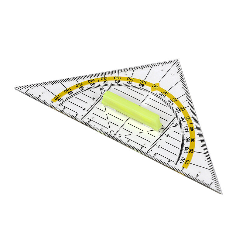 Régua Triangular Transparente Multifuncional, Régua Coordenada para Primária com Ângulo, Regra Transparente, 1Pc
