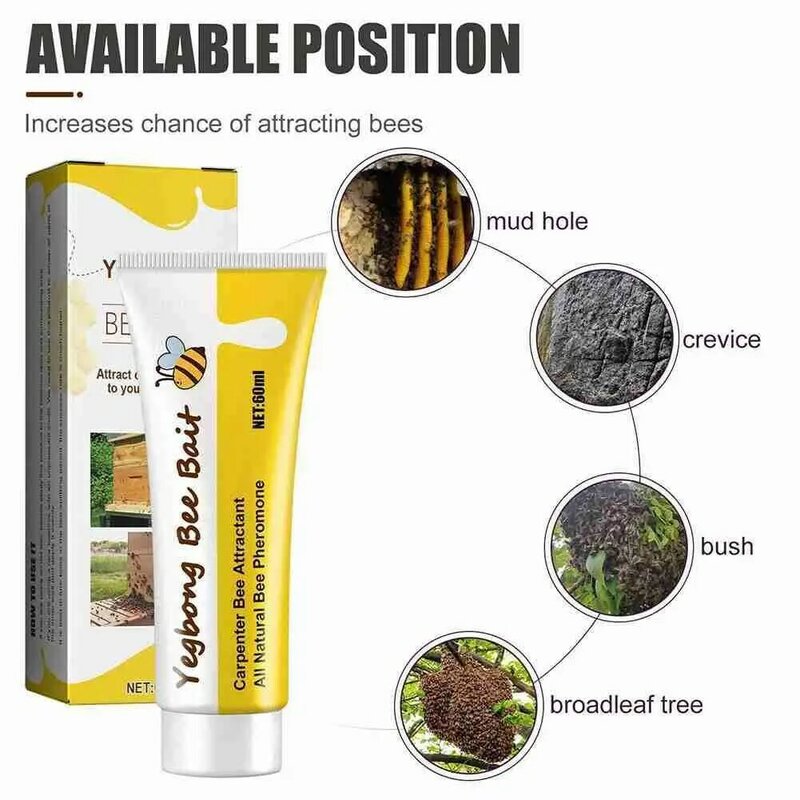 Ruche attirante pour apiculteur, 60ml, outil pour apiculteur en plein air, attrapeur d'abeilles sauvages, liquide, utile pour apiculteur F3t2
