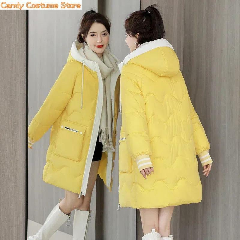 Winter Daunen gepolsterte Jacke Frauen Mantel warme dicke Kapuze Parkas Baumwolle Mantel koreanische lose weibliche Oberbekleidung Jacken