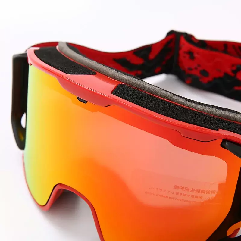 Óculos de esqui de lente dupla para homens e mulheres, anti-nevoeiro, UV, neve, montanhismo, snowboard, óculos de esqui grandes, inverno