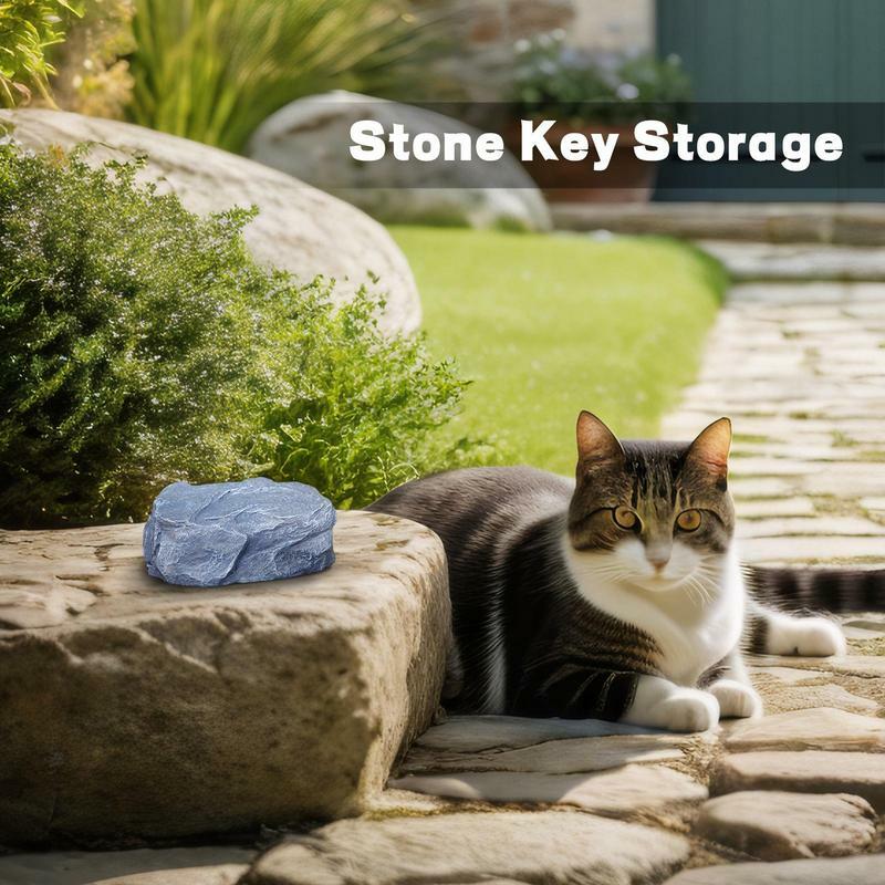 隠しキーストーンロック、樹脂素材ストレージ、石のお気に入りの新しい家の所有者や人のための安全石