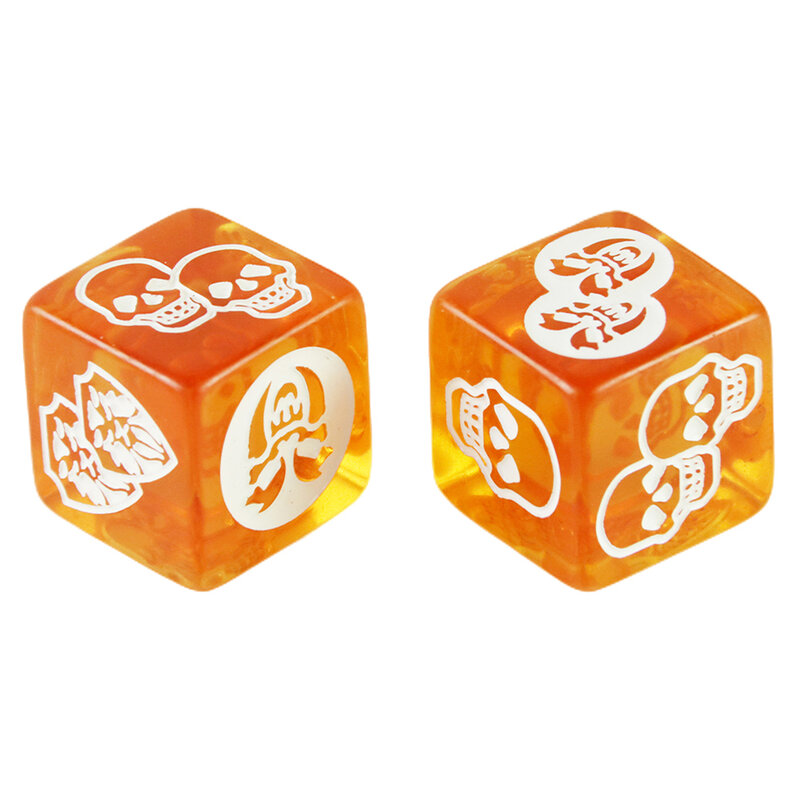 Jogo de dados 4 pces-10 pces d6 dice laranja transparente com teste padrão branco para jogo de tabuleiro jogo de mesa