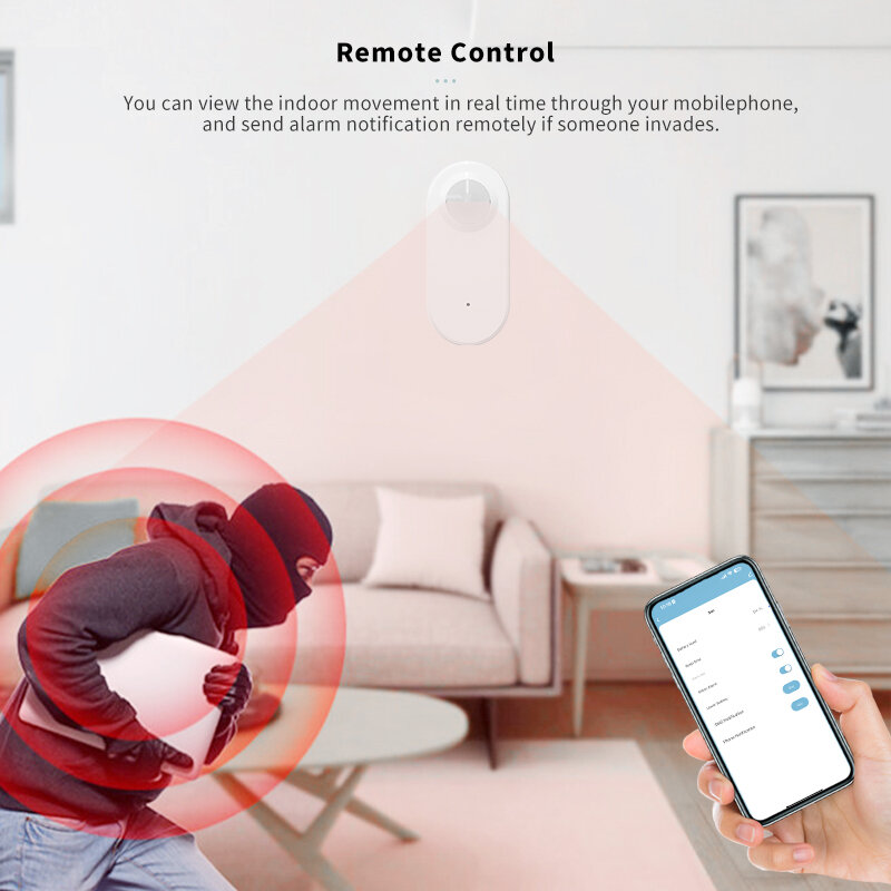 IHSENO Tuya Zigbee/Wifi Human Motion Presence Sensor App Remote Control PIR Detection For Smart Home Decor Security Alarm