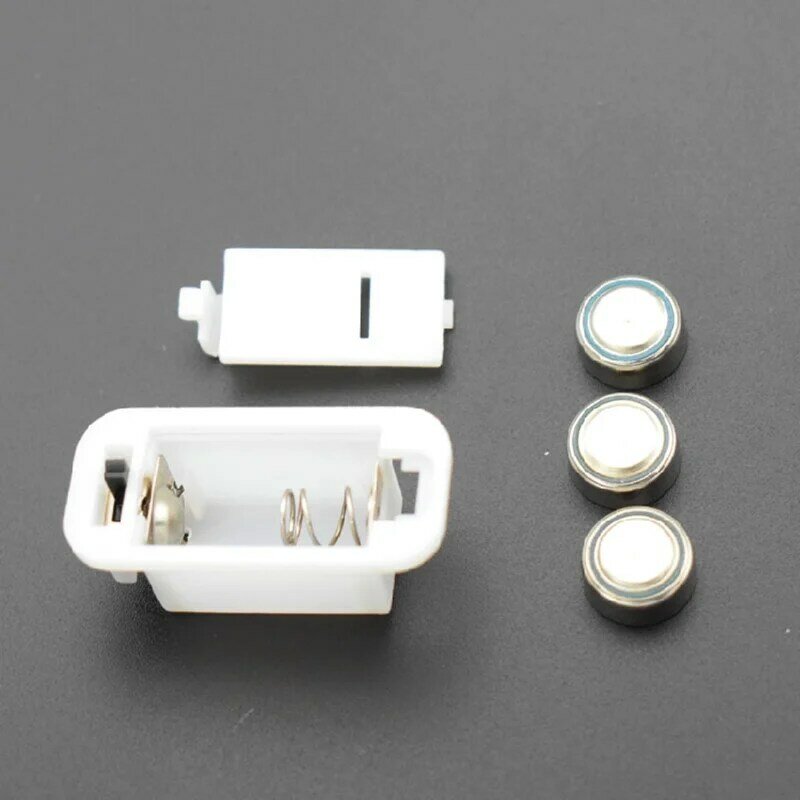 バッテリーなしの小さな電子ハウジング,ボタン付きバッテリーケース,スイッチ付き,音楽フラッシュケース,ag13,lr44