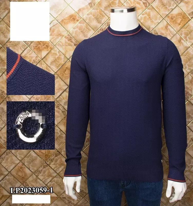 BILLIONAIRE BLKA CPTG Sweater Cashmere men's 2024 new autumn winter warm Round neck embroidery knitting elastic big size M-4XL