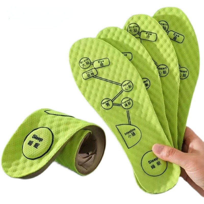 EVA 3D Kaki Akupresur Insole Pria Wanita Lembut Bersirkulasi Bantal Olahraga Sisipan Menyerap Keringat Deodoran Insole Bantalan Sepatu