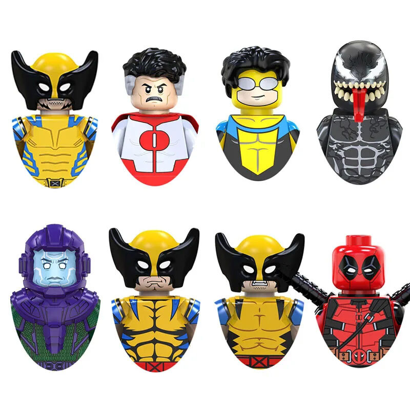 TV6201 mainan hadiah ulang tahun anak laki-laki blok bangunan karakter kartun batu bata Deadpool Wolverine pahlawan Super Wolverine