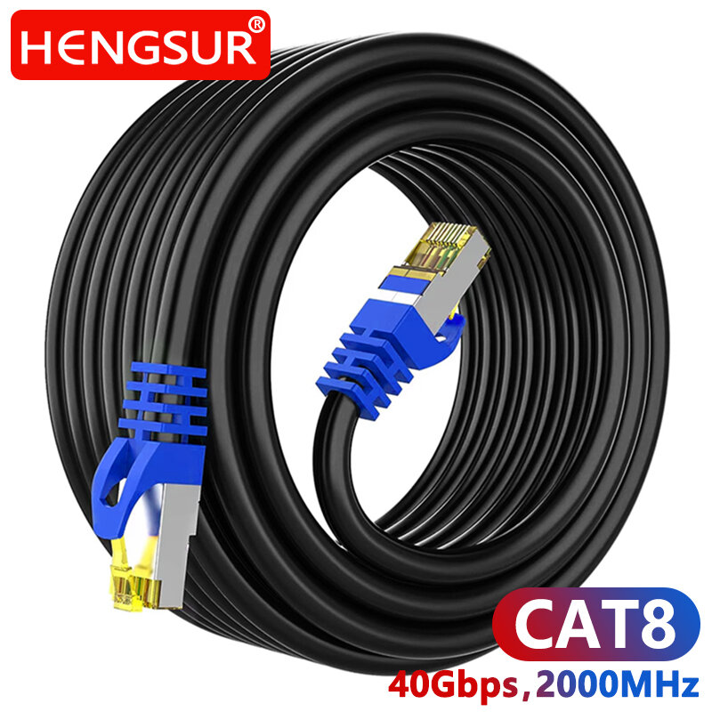 Gaming High Speed CAT 8 Ethernet Cable 40Gbps 2000MHz Internet Network Cable 5M 10M 20M 30M RJ45 Patch Cord Cable Ethernet Cat8